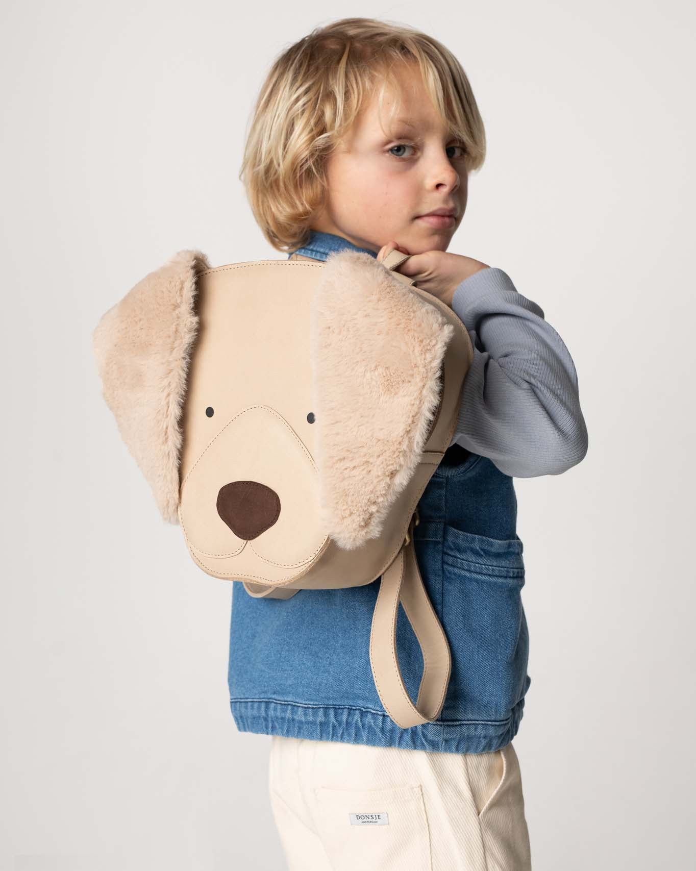 Umi Schoolbag | Golden Retriever | Ivory Classic Leather