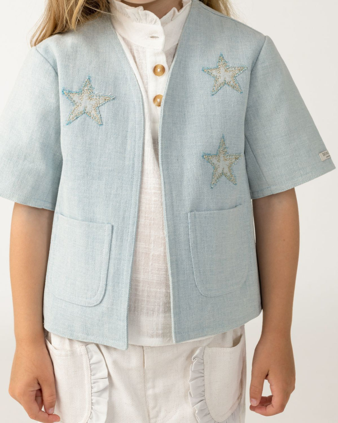 Chellèe Denim Jacket | Stars | Ice Blue