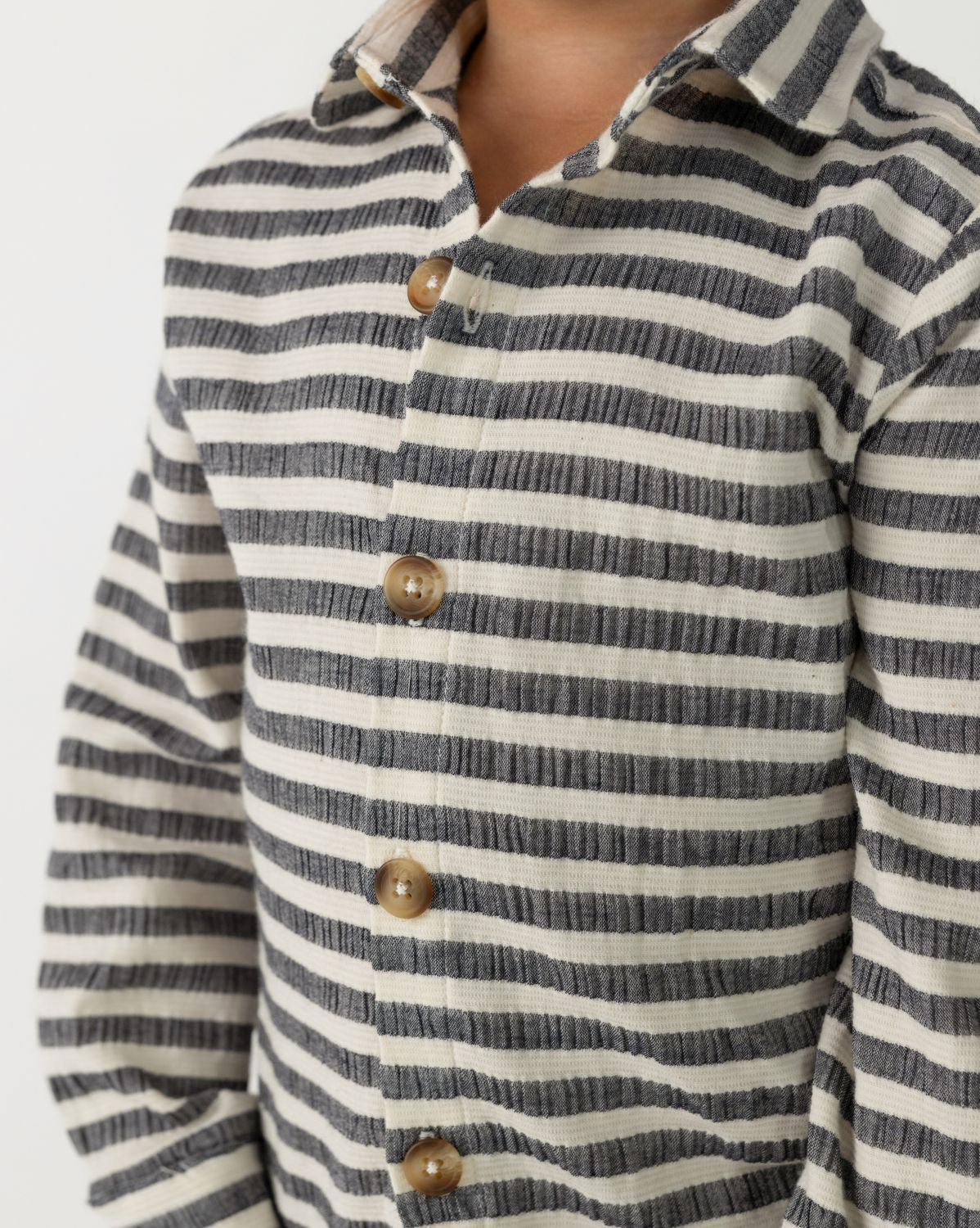 Leom Shirt | Blue Marine - White Striped