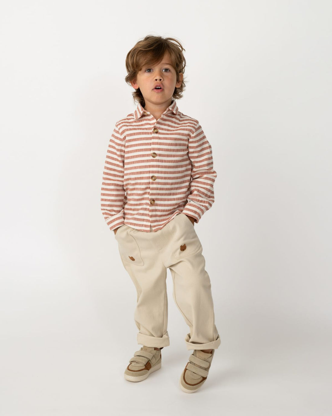 Leom Shirt | Rust - White Striped