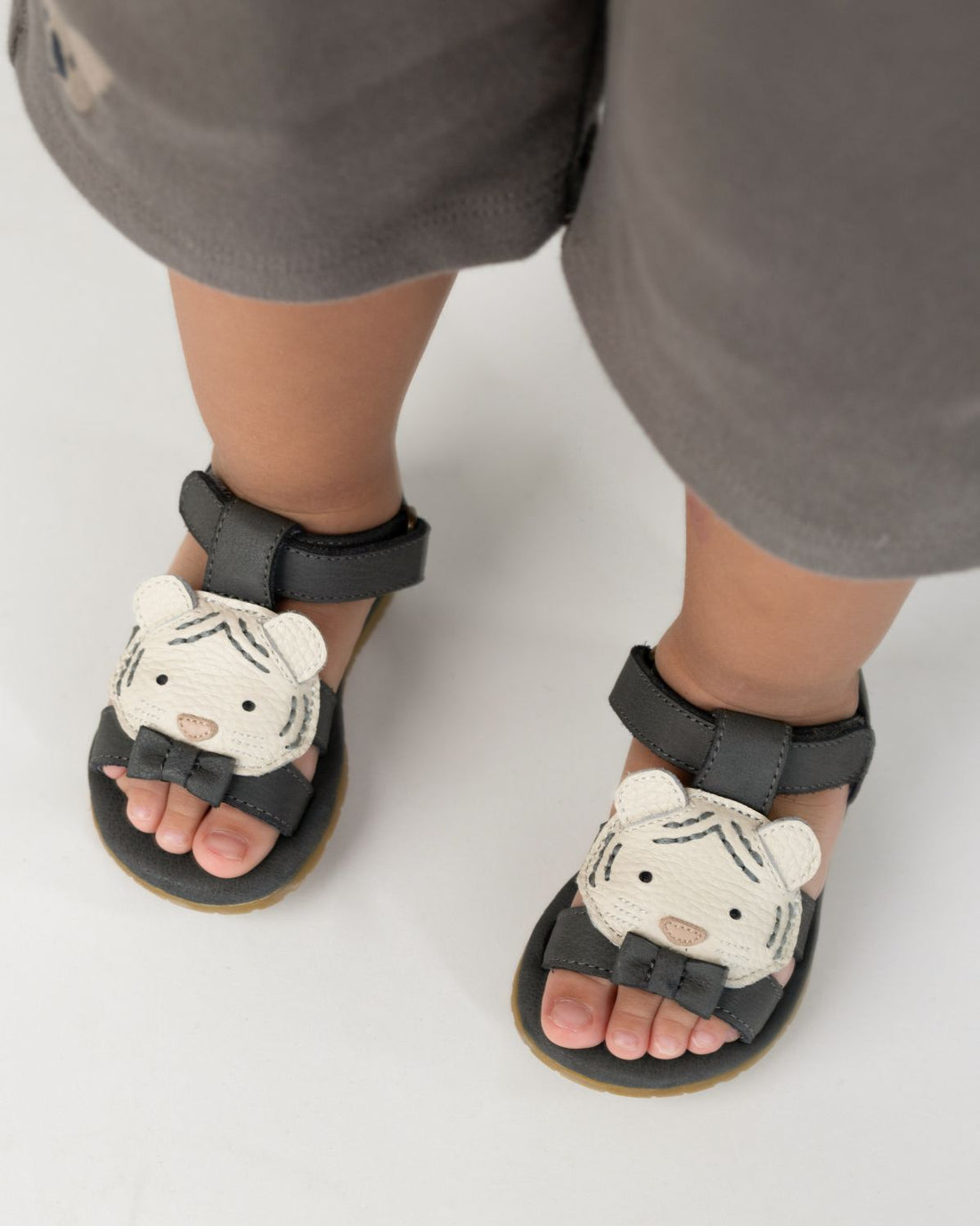 Mhalo Sandals | Festive White Tiger | Petrol Leather