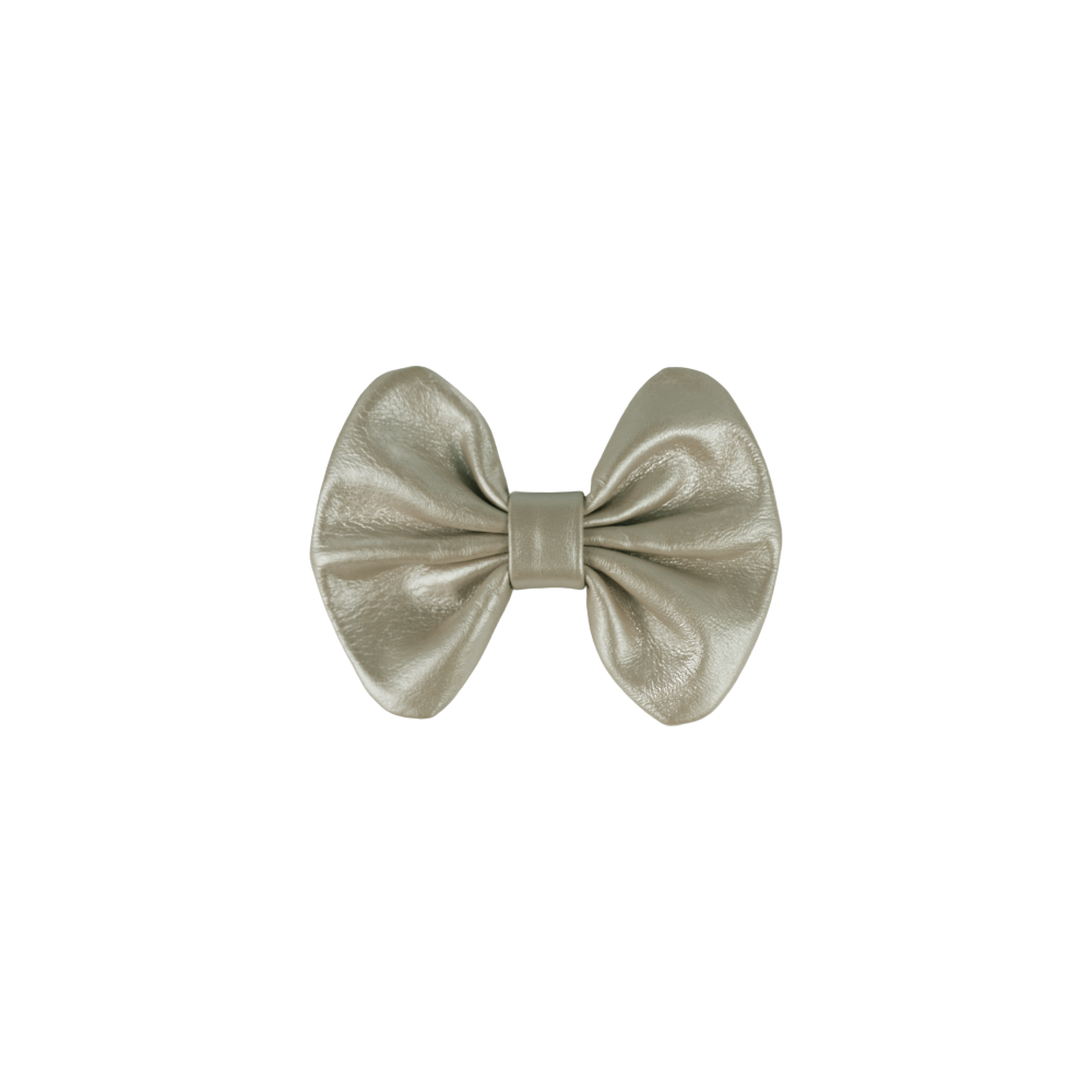 Floor Exclusive Hairclip | Champagne Metallic Leather
