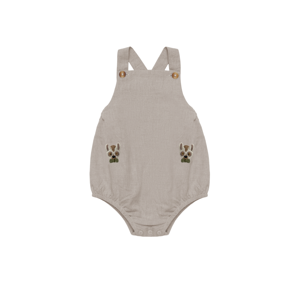 Gig Romper | Festive Lemurs | Taupe Melange