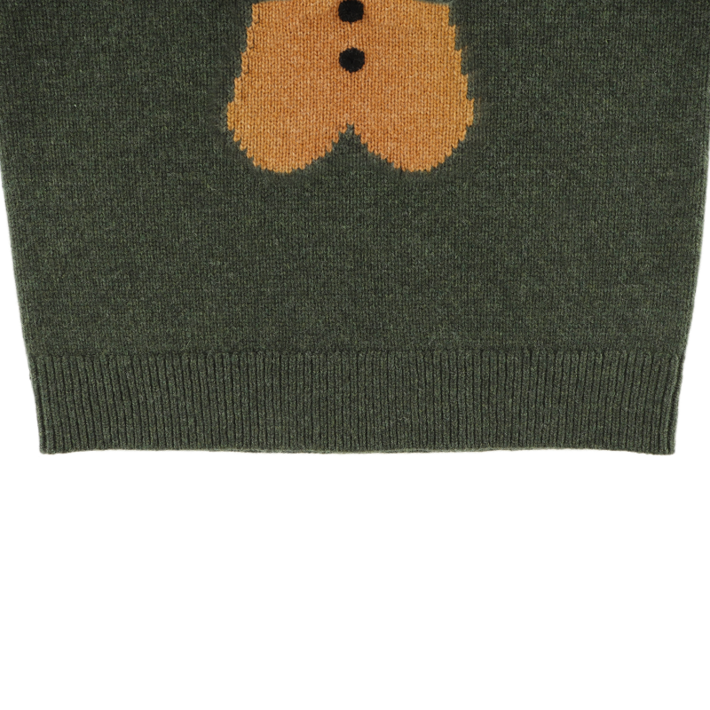 Denn Merino Wool Sweater | Gingerbread | Night Green