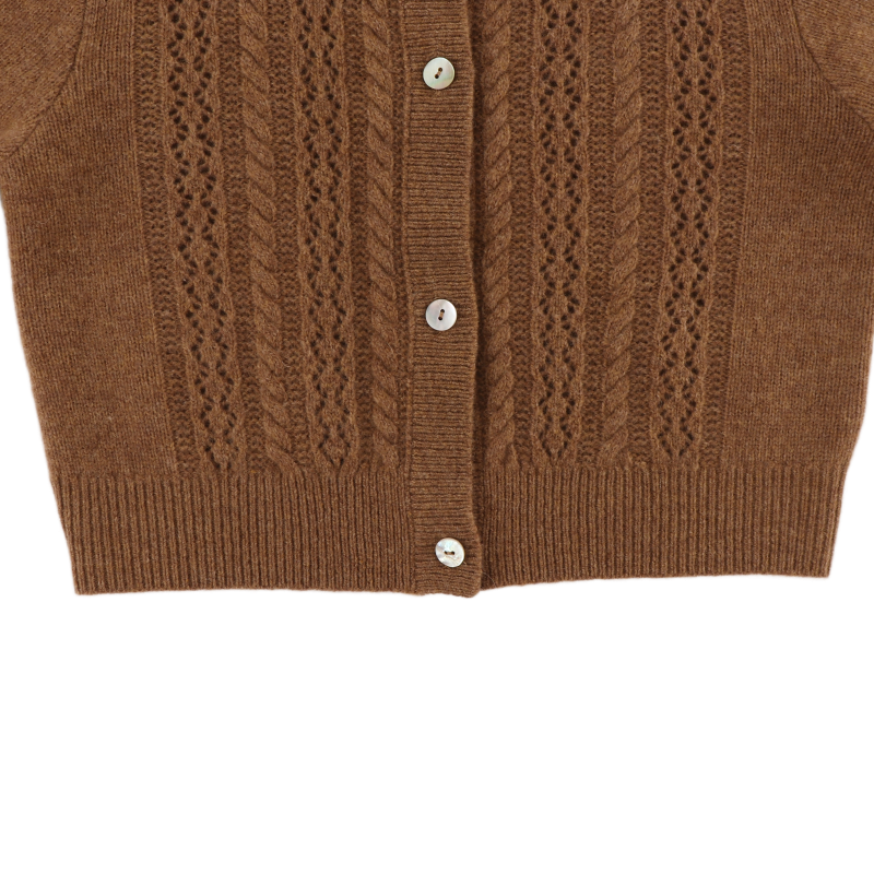 Danik Merino Wool Cardigan | Rose Brown