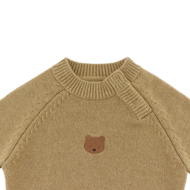 Sibbe Merino Wool Sweater | Bear | Sesame