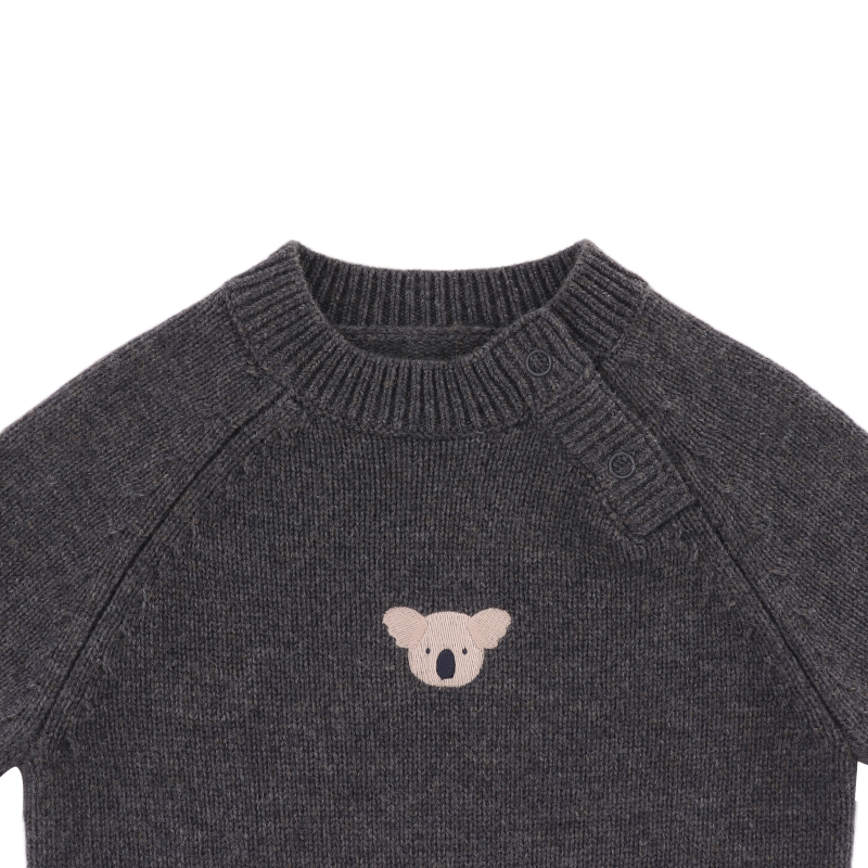 Sibbe Merino Wool Sweater | Koala | Cloudy Grey Melange