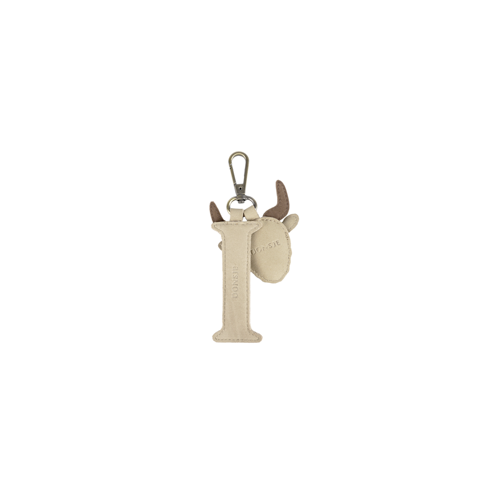 Alphabet Keychain Large | I | Taupe Nubuck