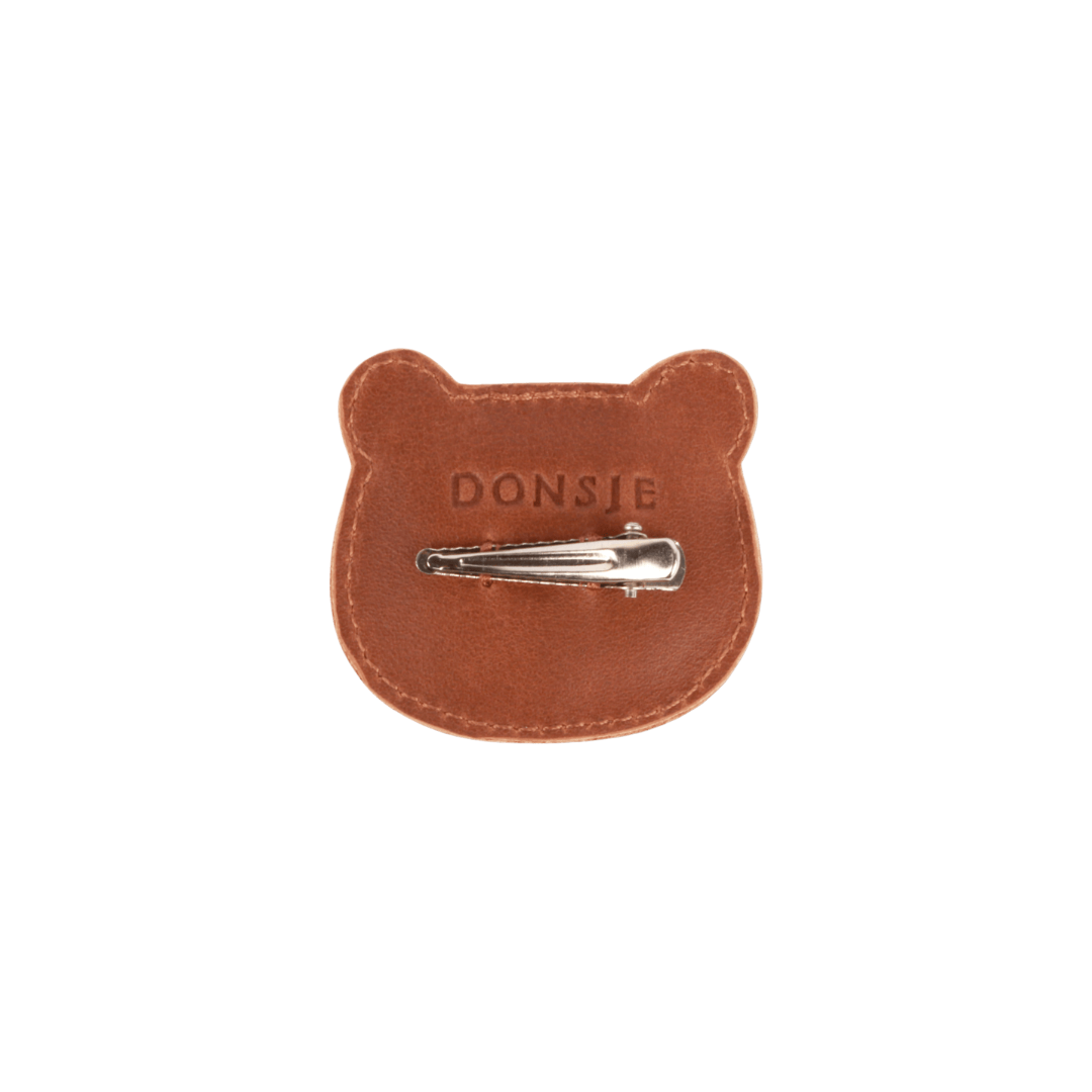 Josy Classic Hairclip | Bear | Cognac Classic Leather