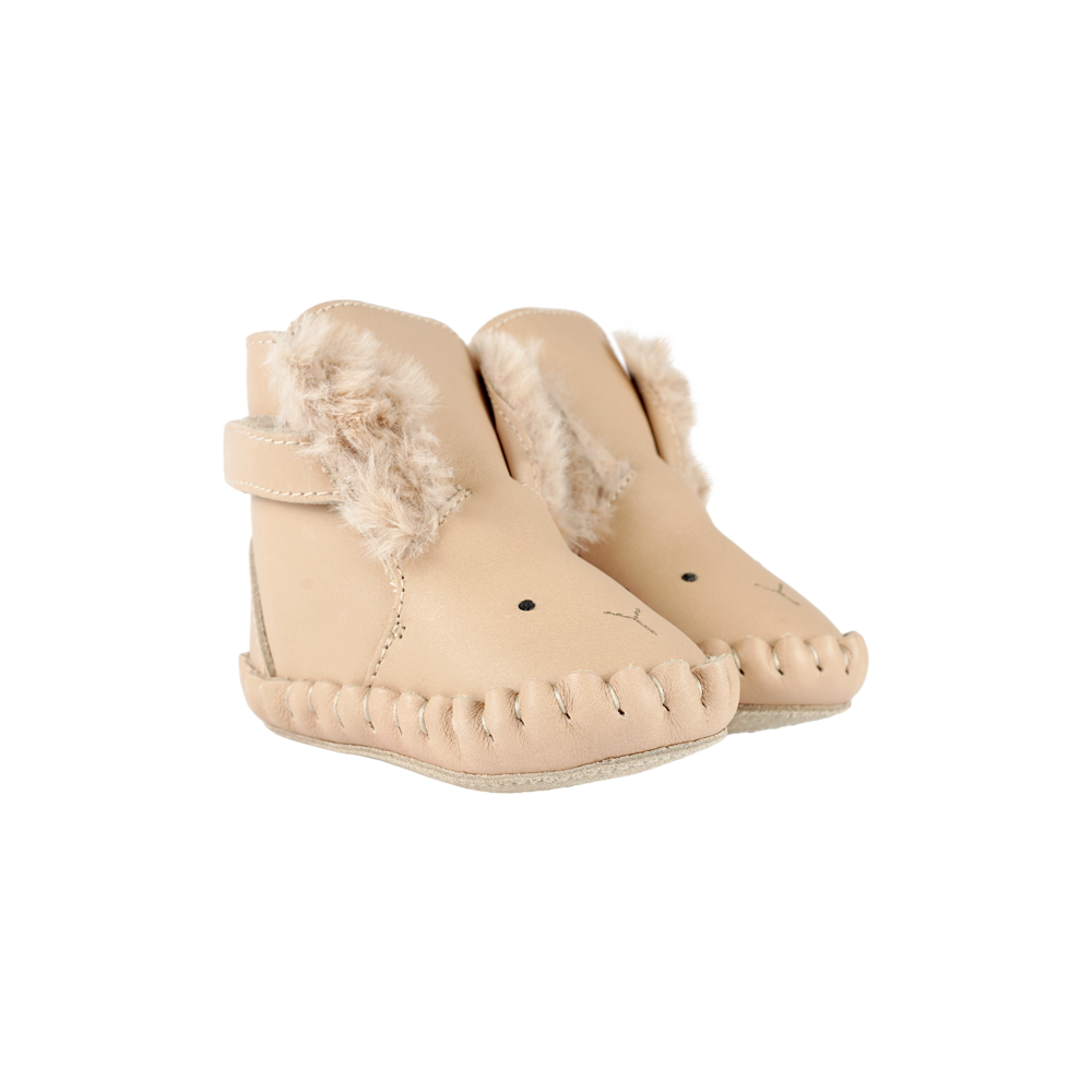 Kapi Exclusive Booties | Fluffy Bunny | Light Rust Leather