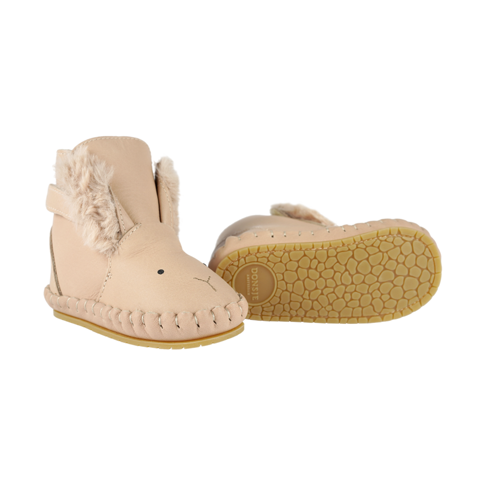 Kapi Exclusive Booties | Fluffy Bunny | Light Rust Leather