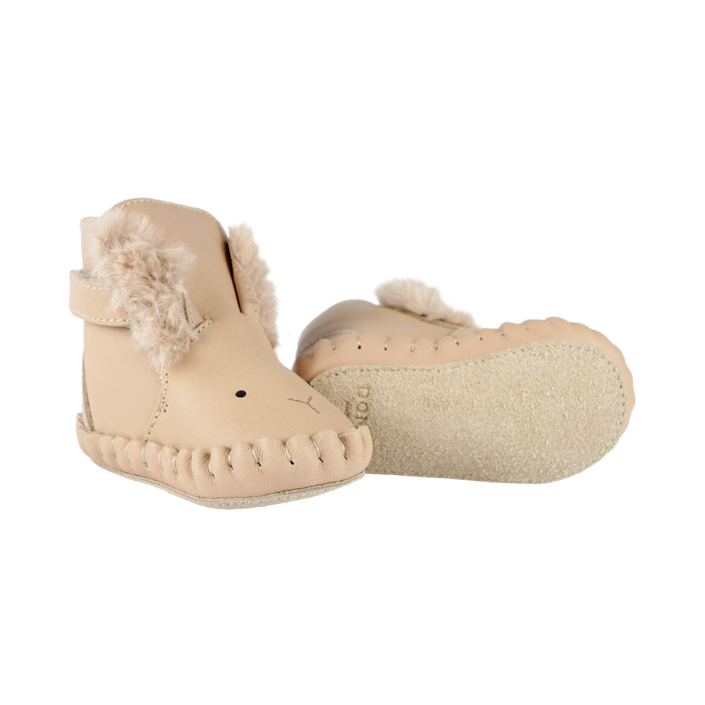 Kapi Exclusive Booties | Fluffy Bunny | Light Rust Leather