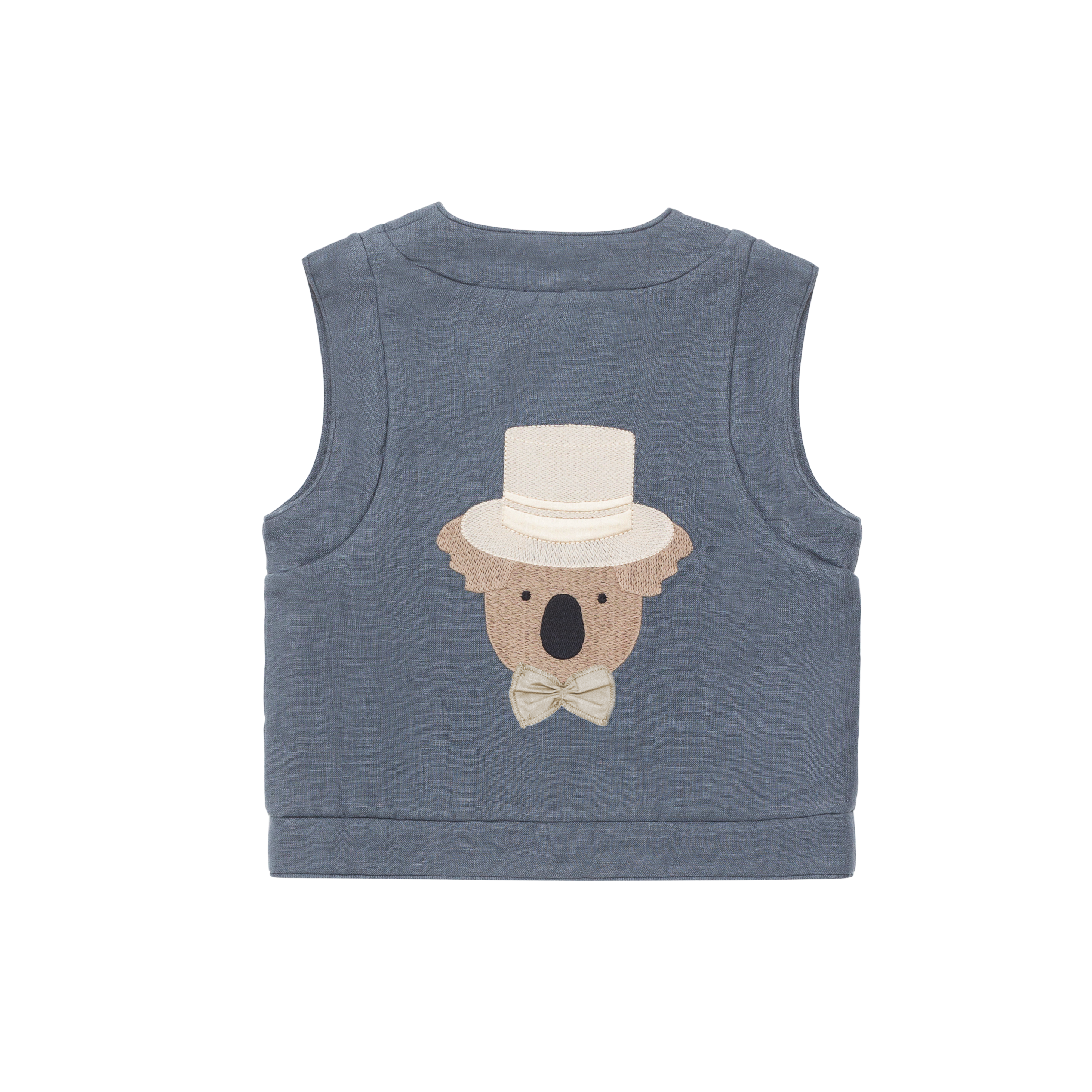 Larsel Linen Gilet | Groom | Dark Spruce