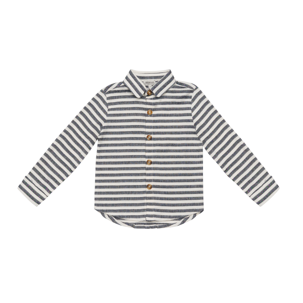 Leom Shirt | Blue Marine - White Striped