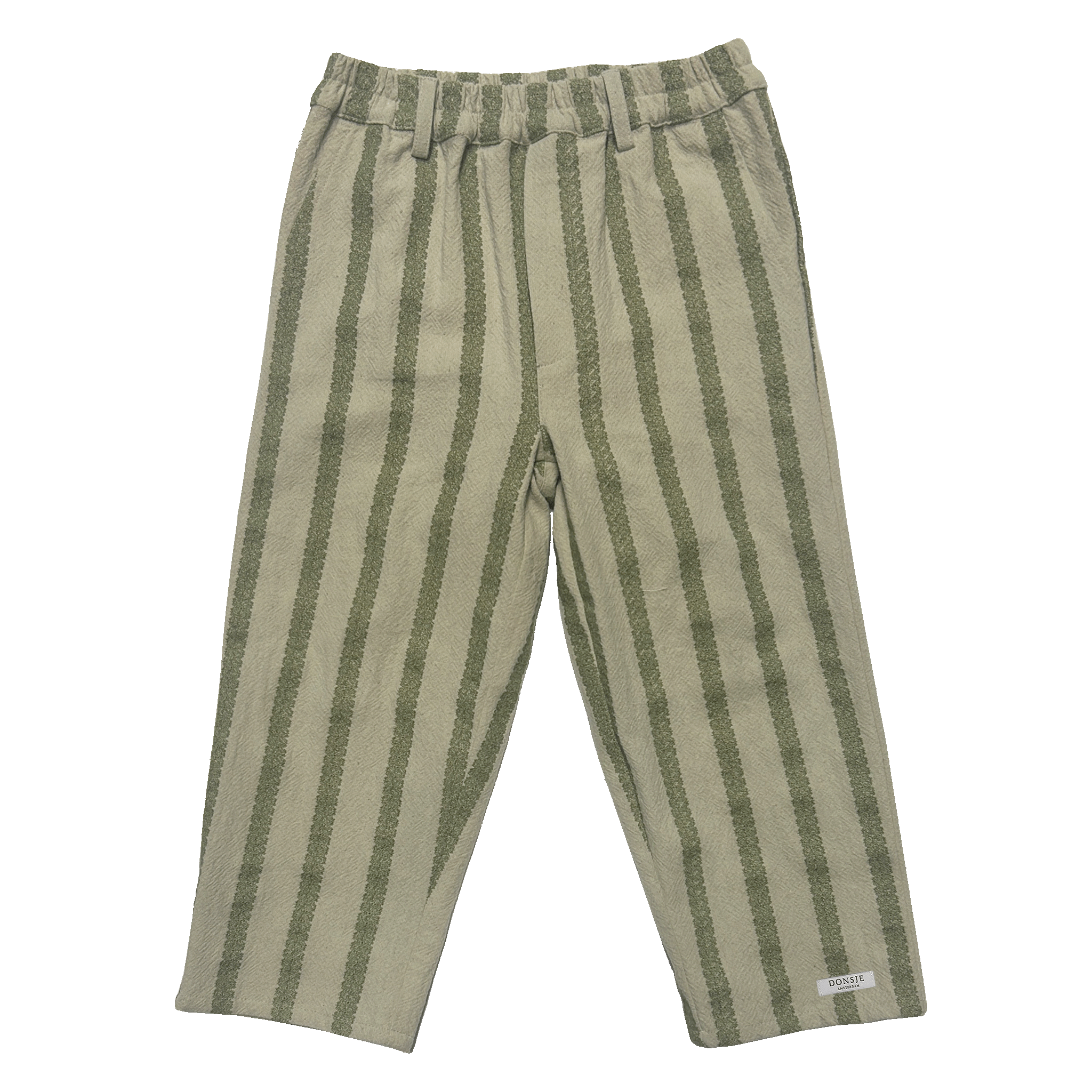 Mazen Trousers | Light Green - Green Striped