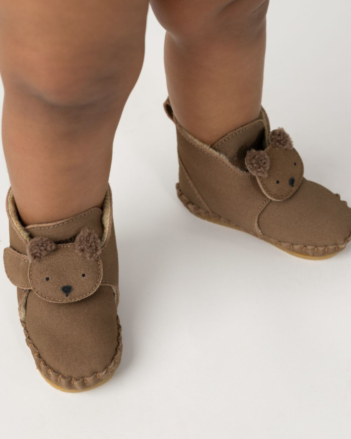 Pouty Booties | Fluffy Bear | Teddy Brown Suede