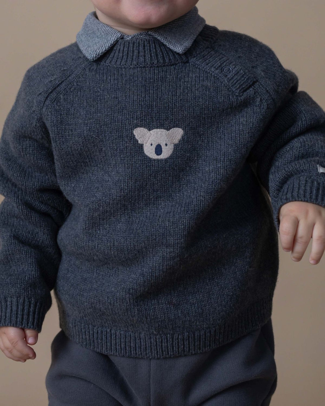 Sibbe Merino Wool Sweater | Koala | Cloudy Grey Melange