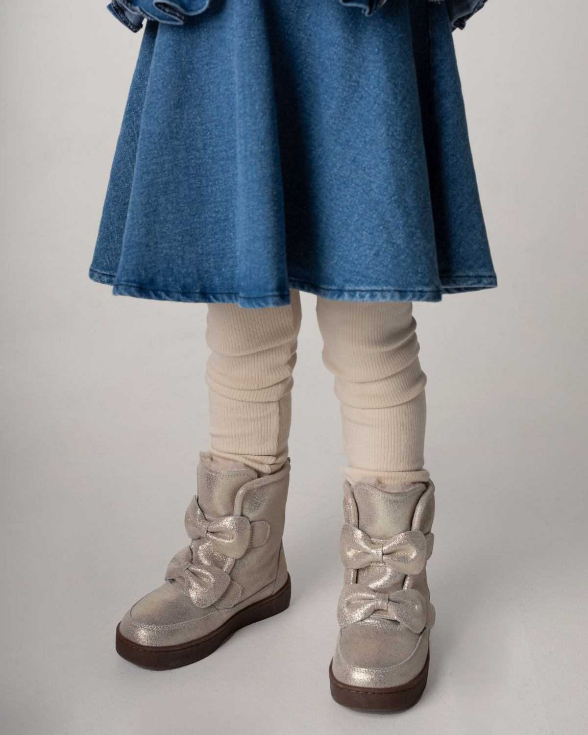 Isa Exclusive Boots | Silver Metallic Leather