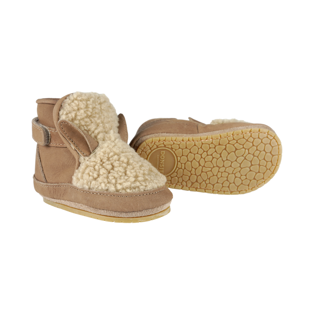Richy Booties | Alpaca | Beige Curly Faux Fur