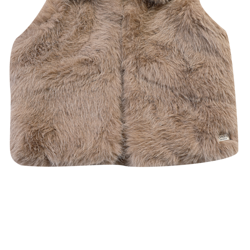 Roswita Gilet | Taupe Teddy