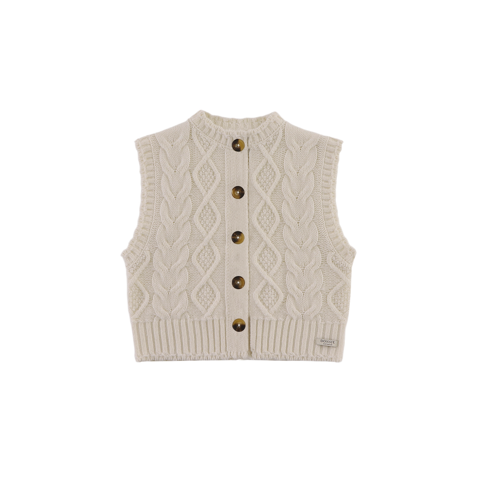 Landien Merino Wool Vest | Crispy White – Donsje Amsterdam