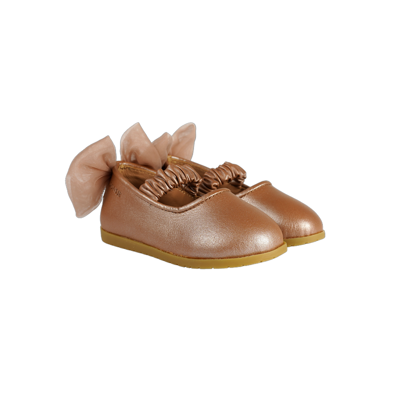Taatie Ballerinas | Clay Metallic Leather