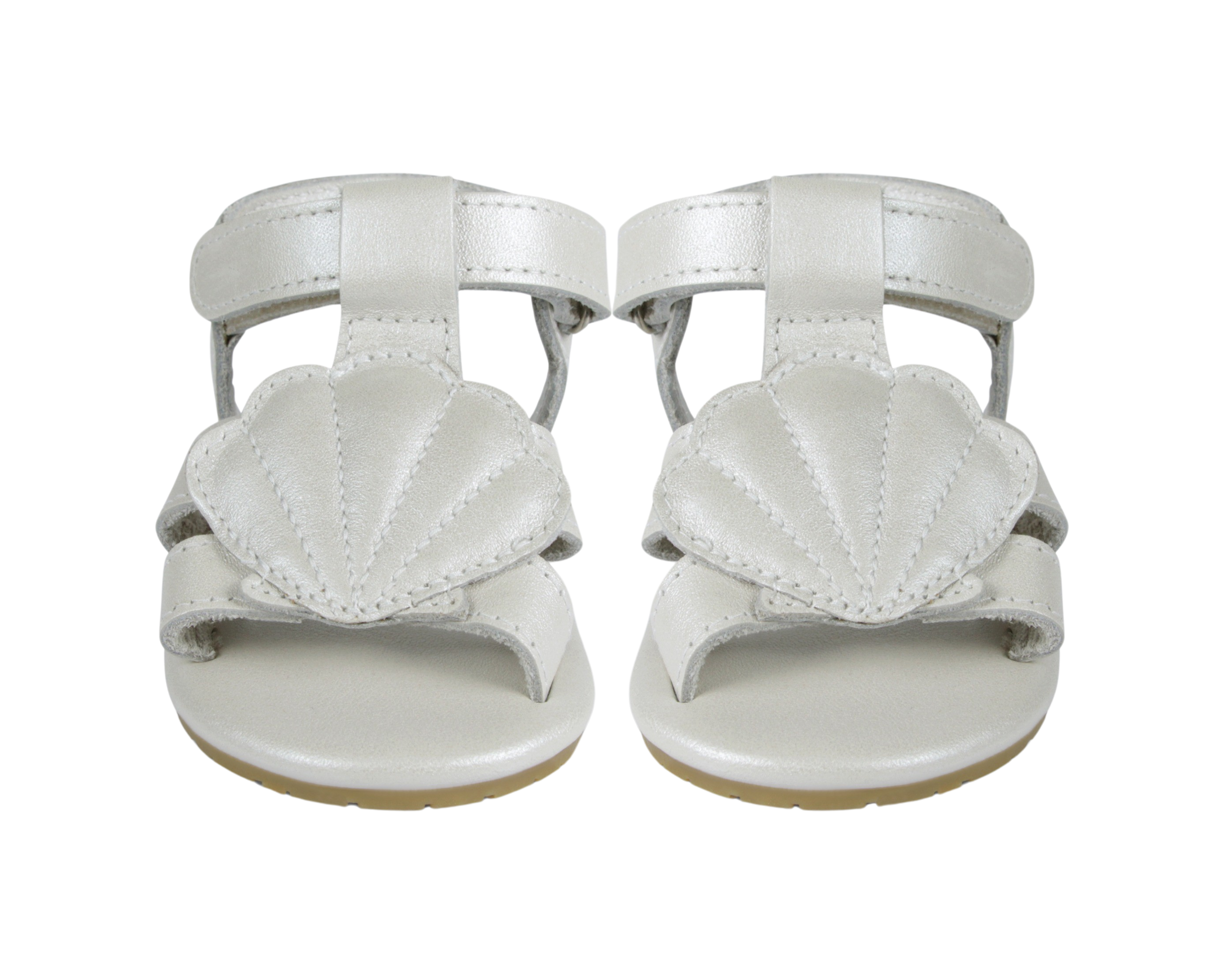 Ushy | Scallop | Off White Metallic Leather
