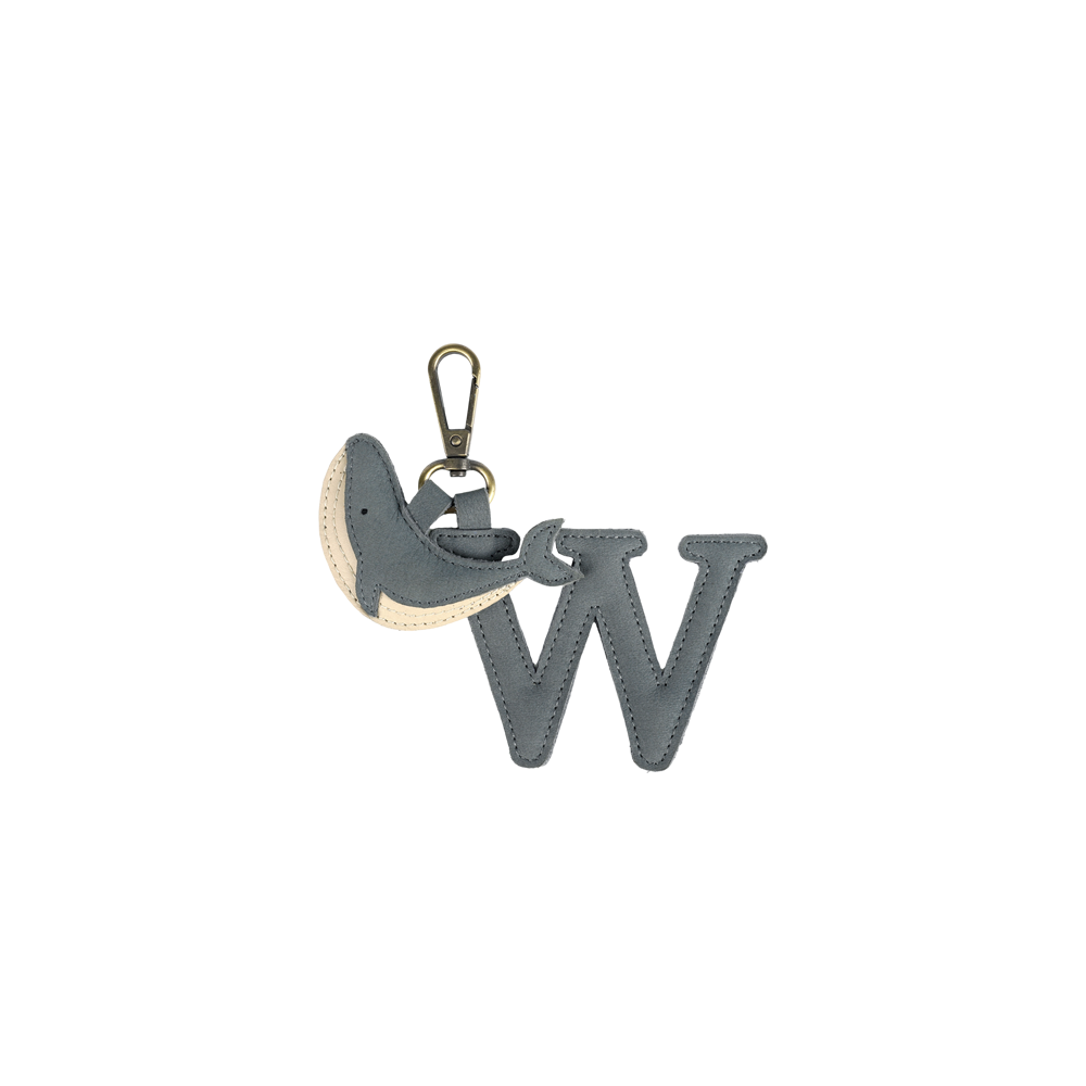 Alphabet Keychain Large | W | Petrol Nubuck