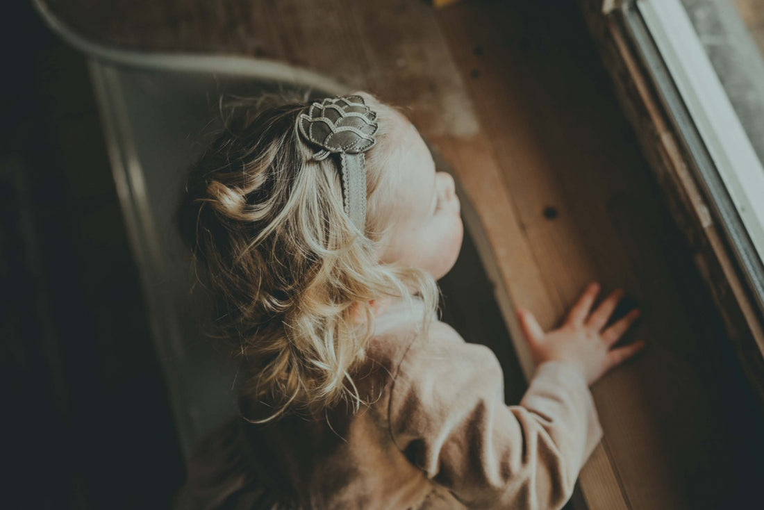 Wonda Headband | Pine Cone | Champagne Metallic Leather