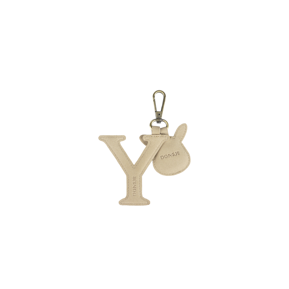 Alphabet Keychain Large | Y | Taupe Nubuck