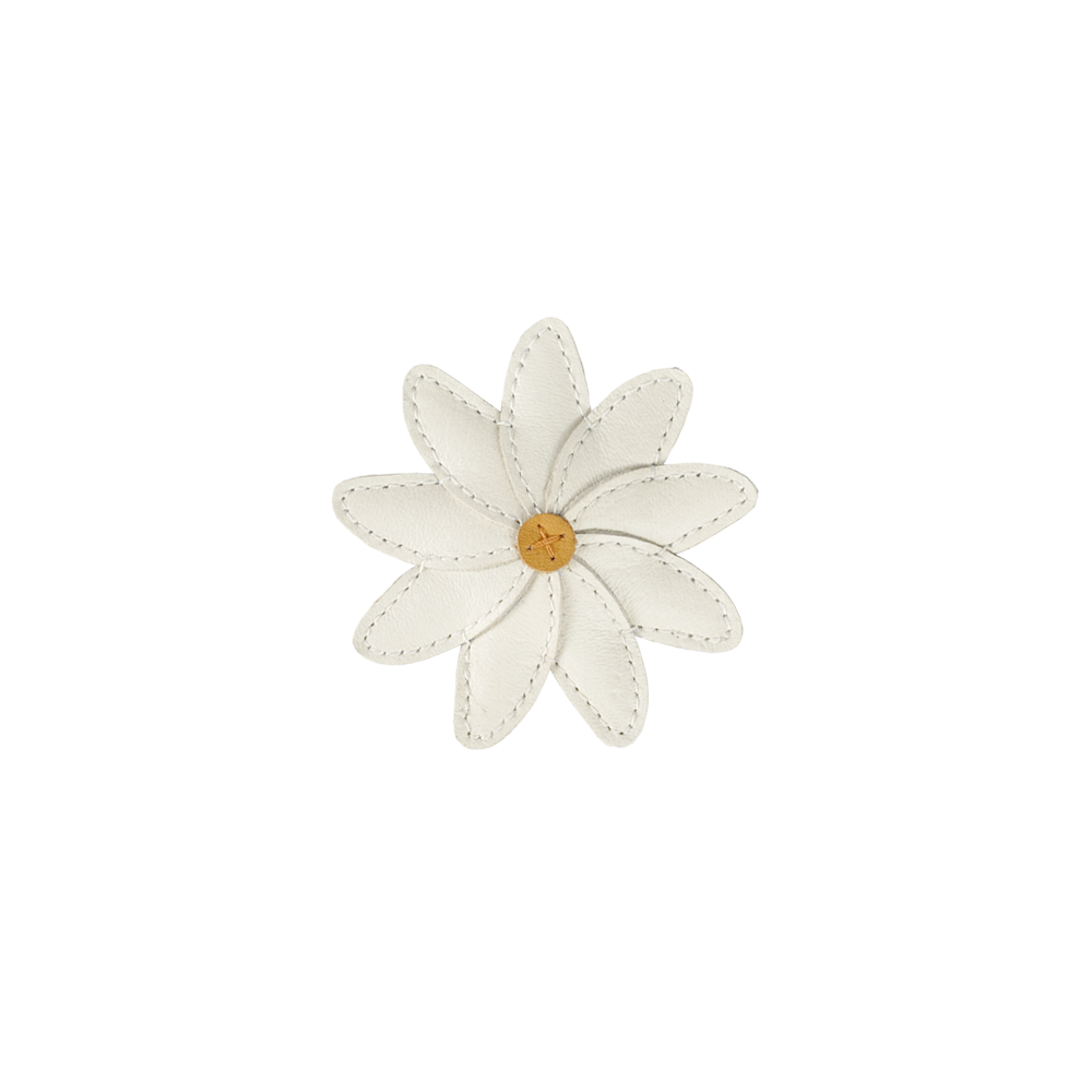 Zaza Fields Hairclip | Daisy | Off White Leather