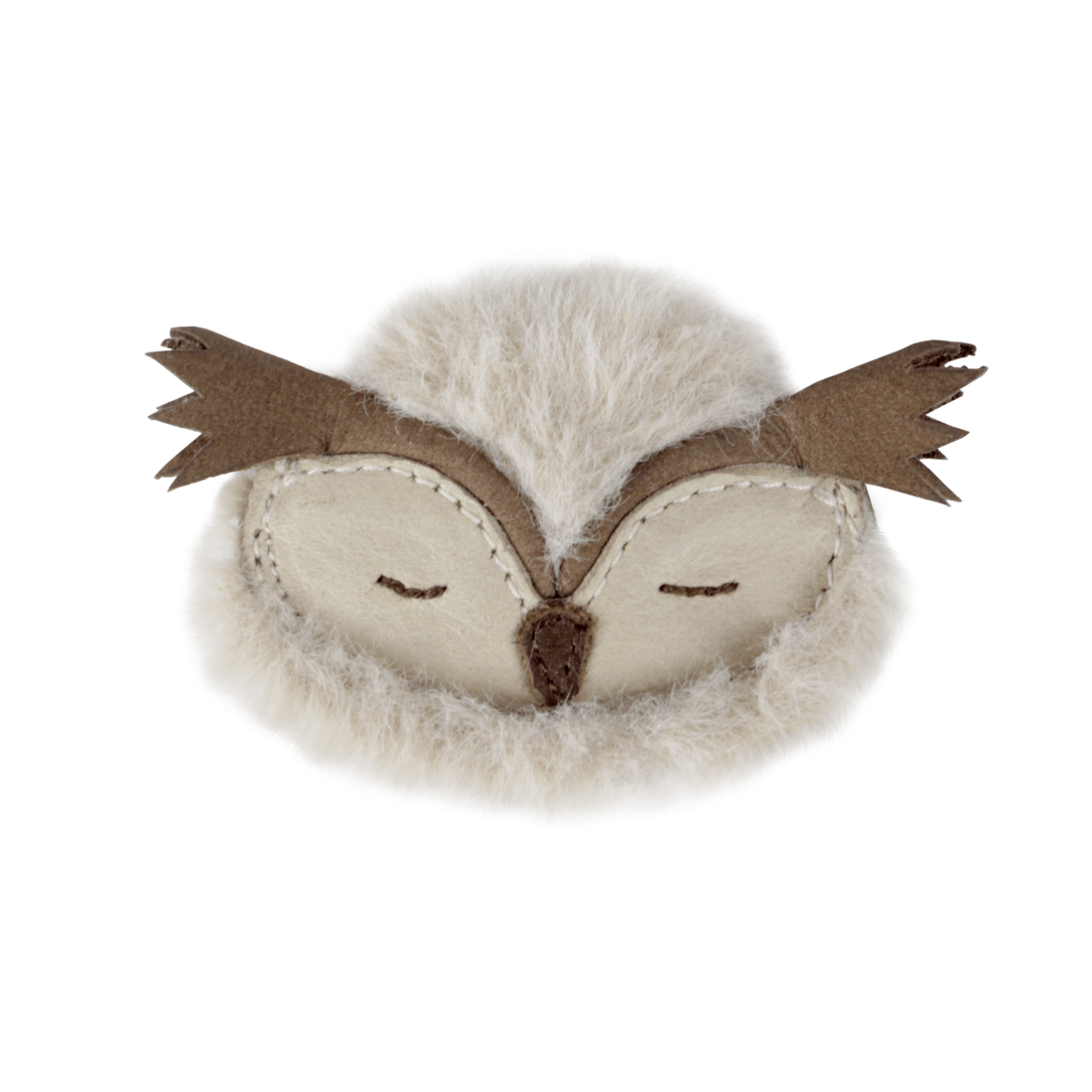 Josy Exclusive Hairclip | Owl | Ivory Classic Leather