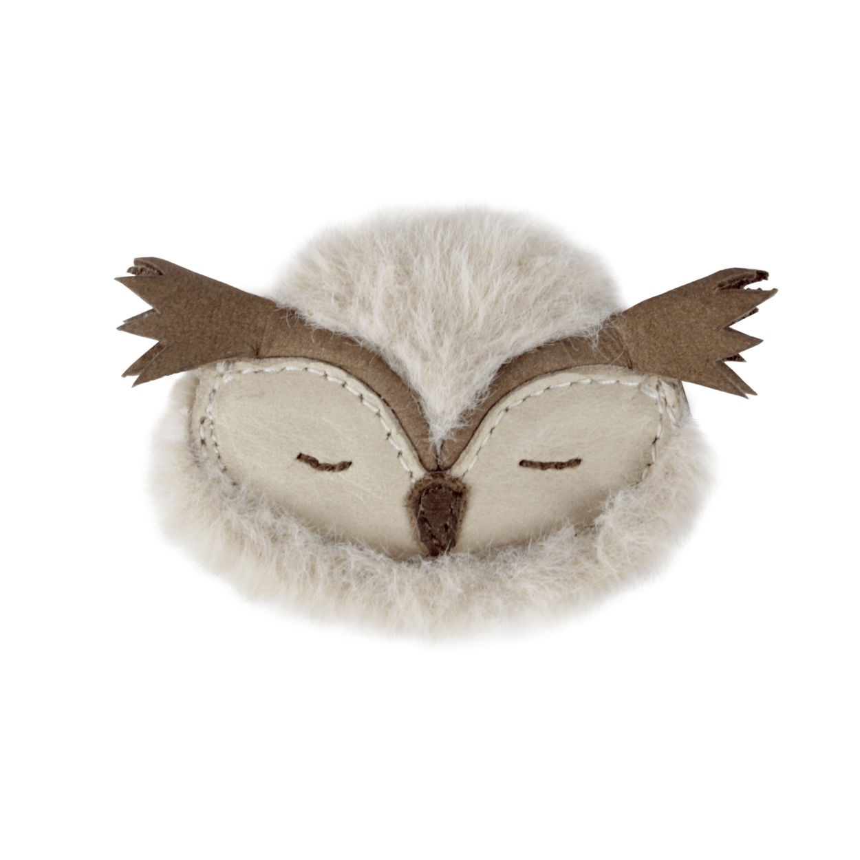 Josy Exclusive Hairclip | Owl | Ivory Classic Leather