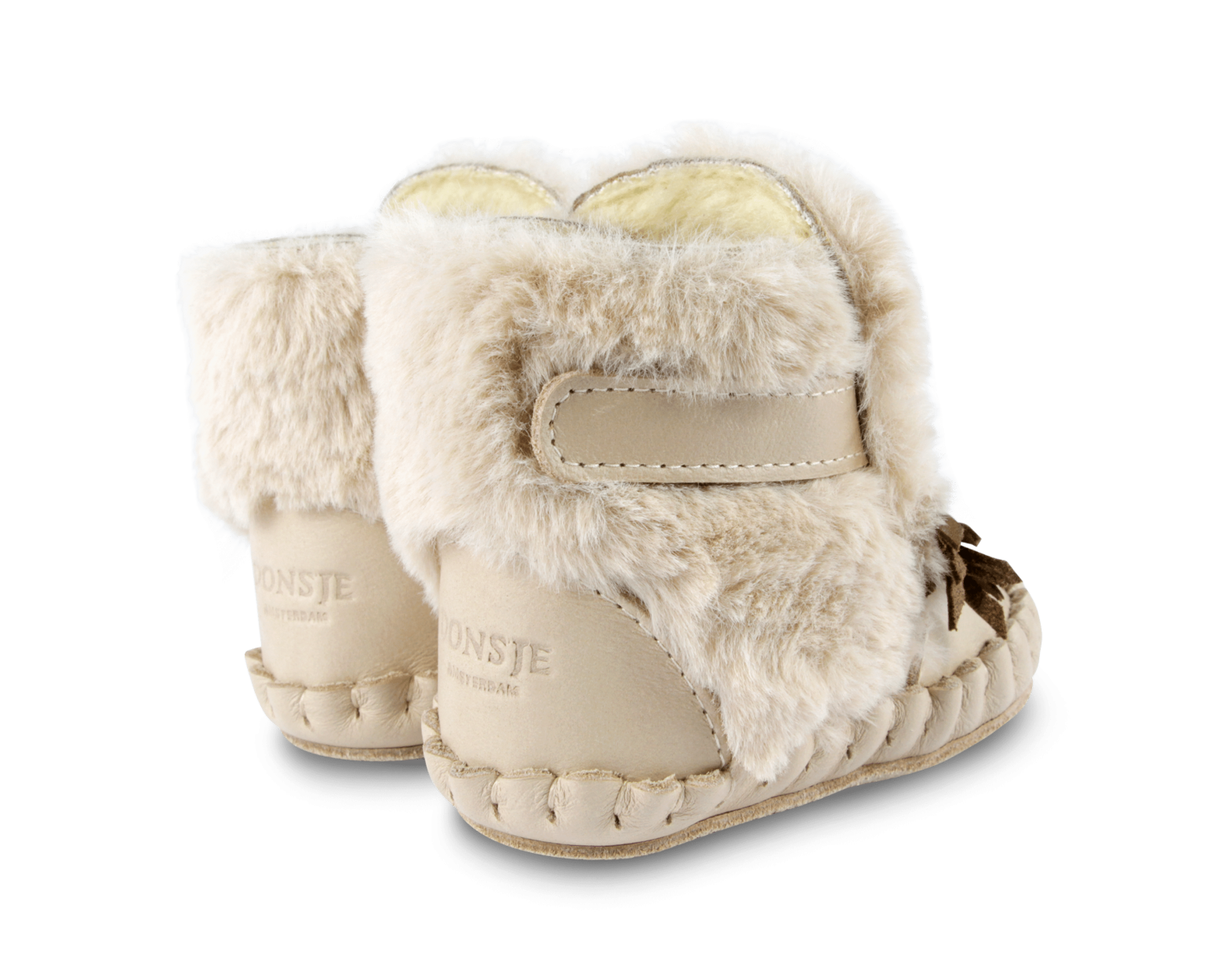 Kapi Exclusive Booties | Owl | Light Beige Soft Faux Fur