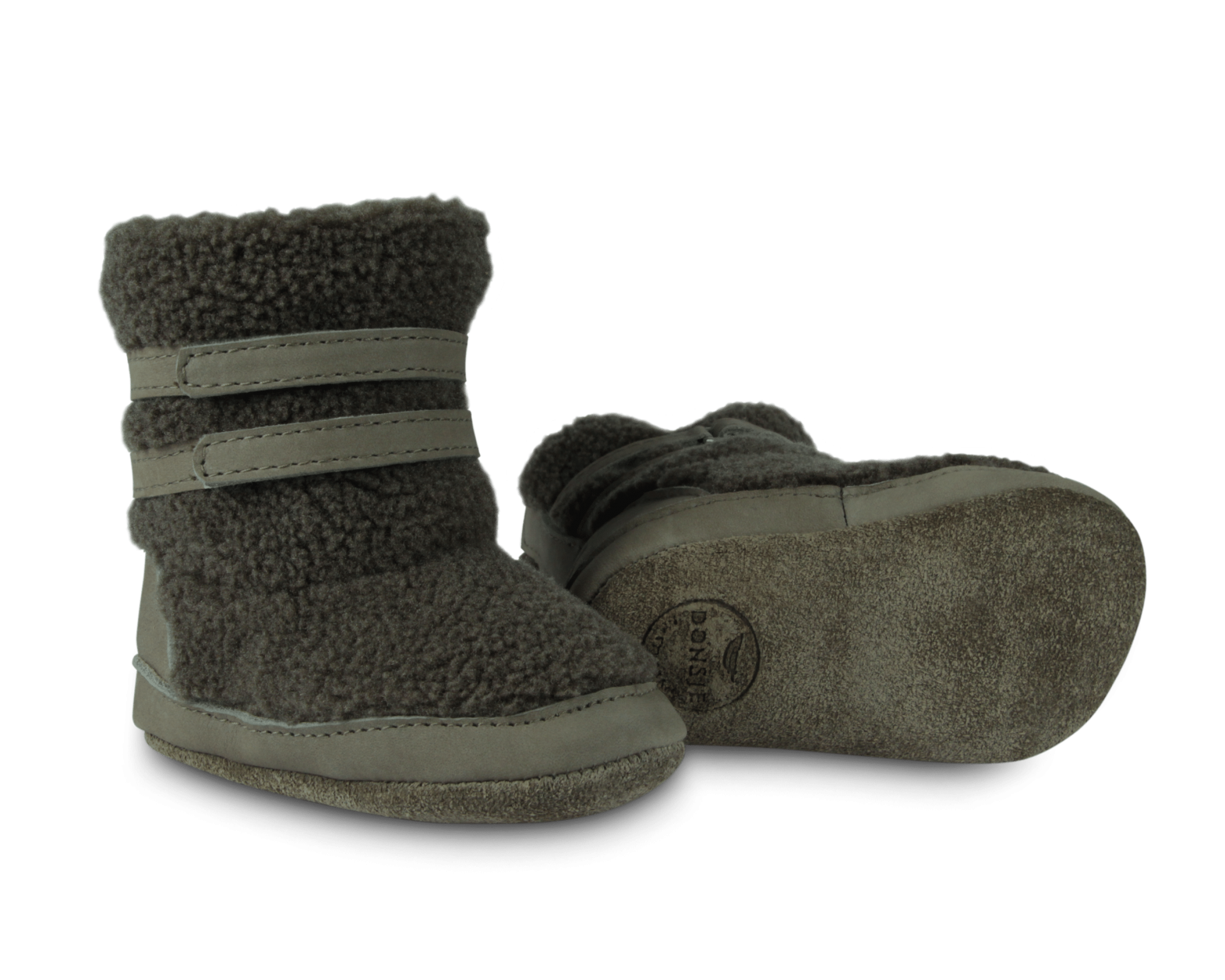 Larisso Booties | Stone Curly Faux Fur