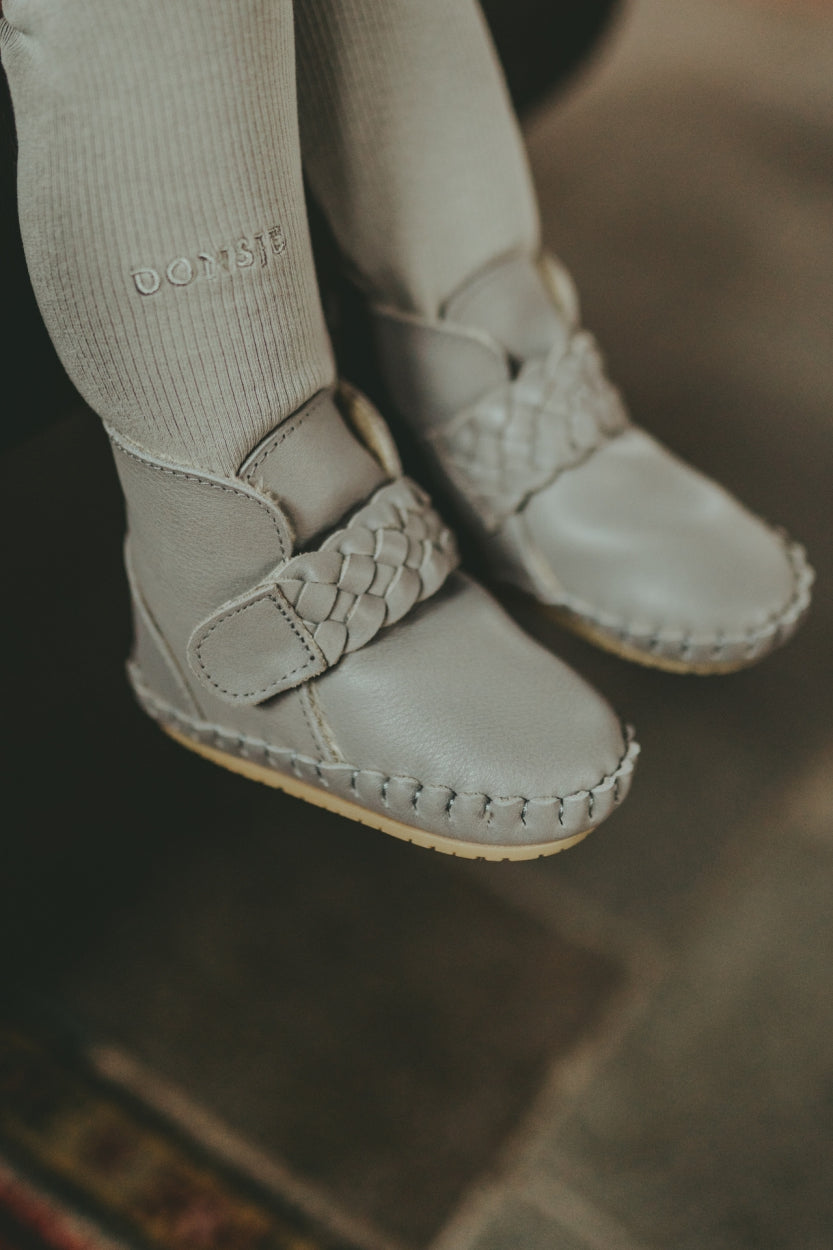 Mace Booties | Elephant Grey Leather