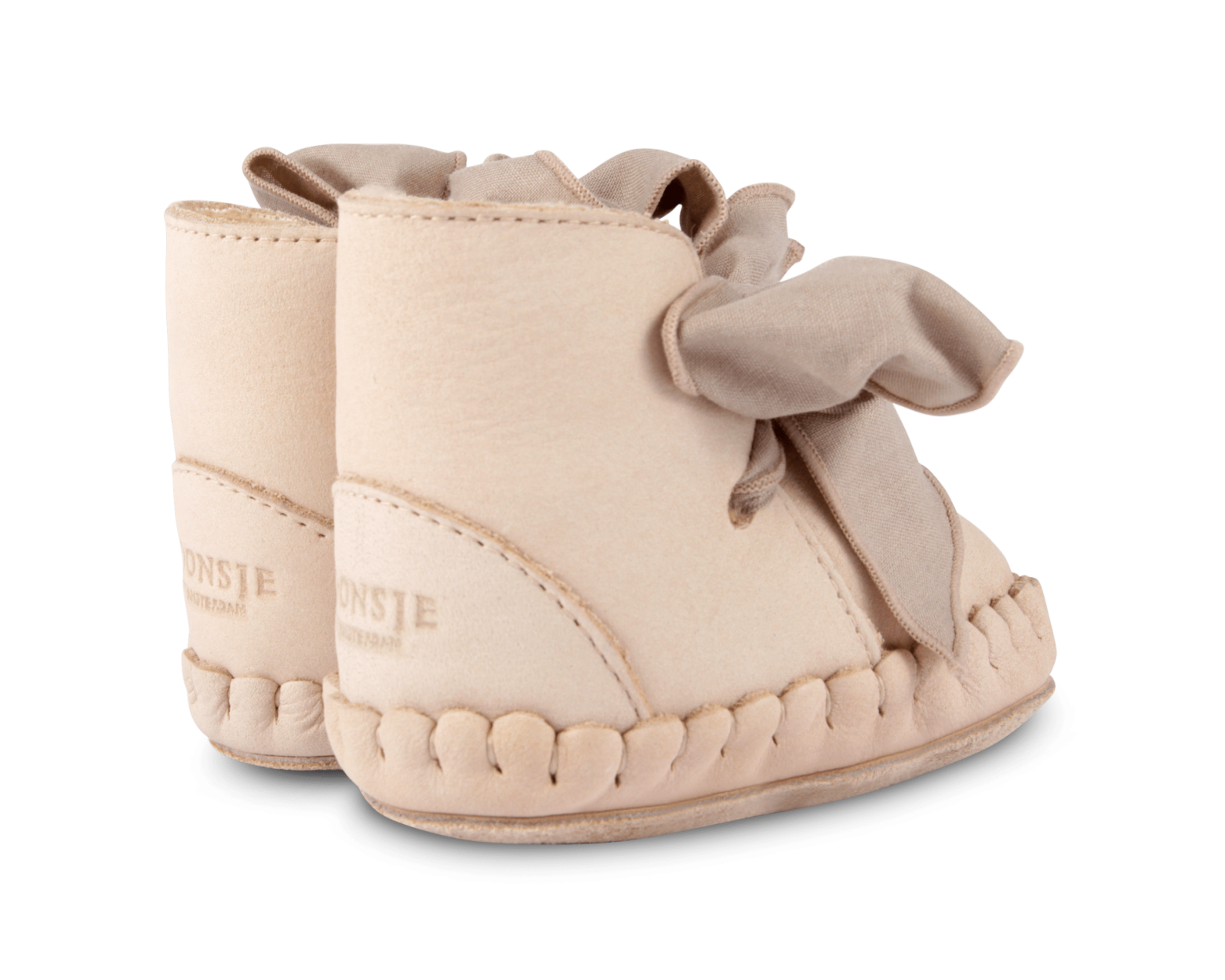 Pina Organza Booties | Powder Nubuck + Mocha Cotton