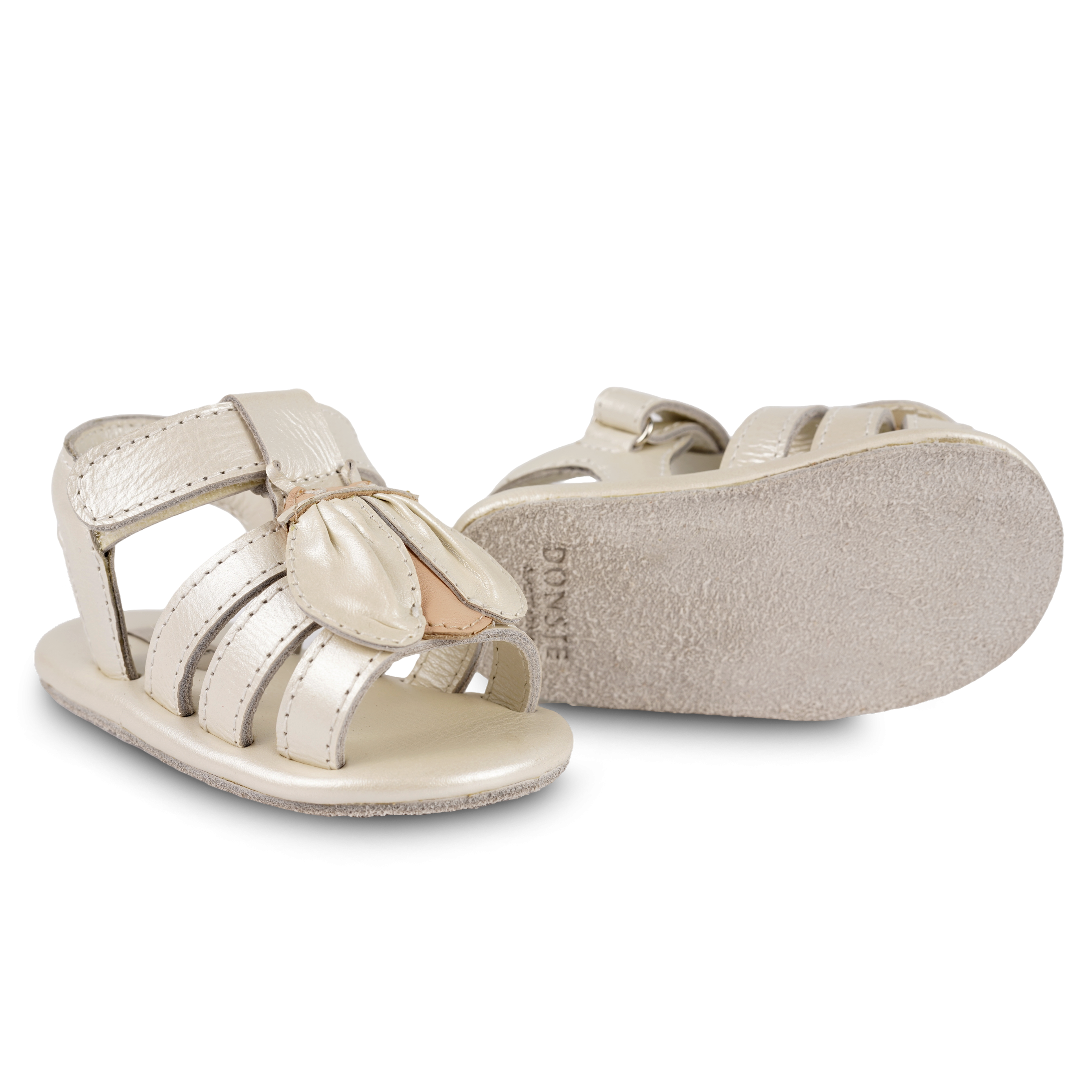 Tuti Sky Sandals | Golden Beetle | Off White Metallic Leather