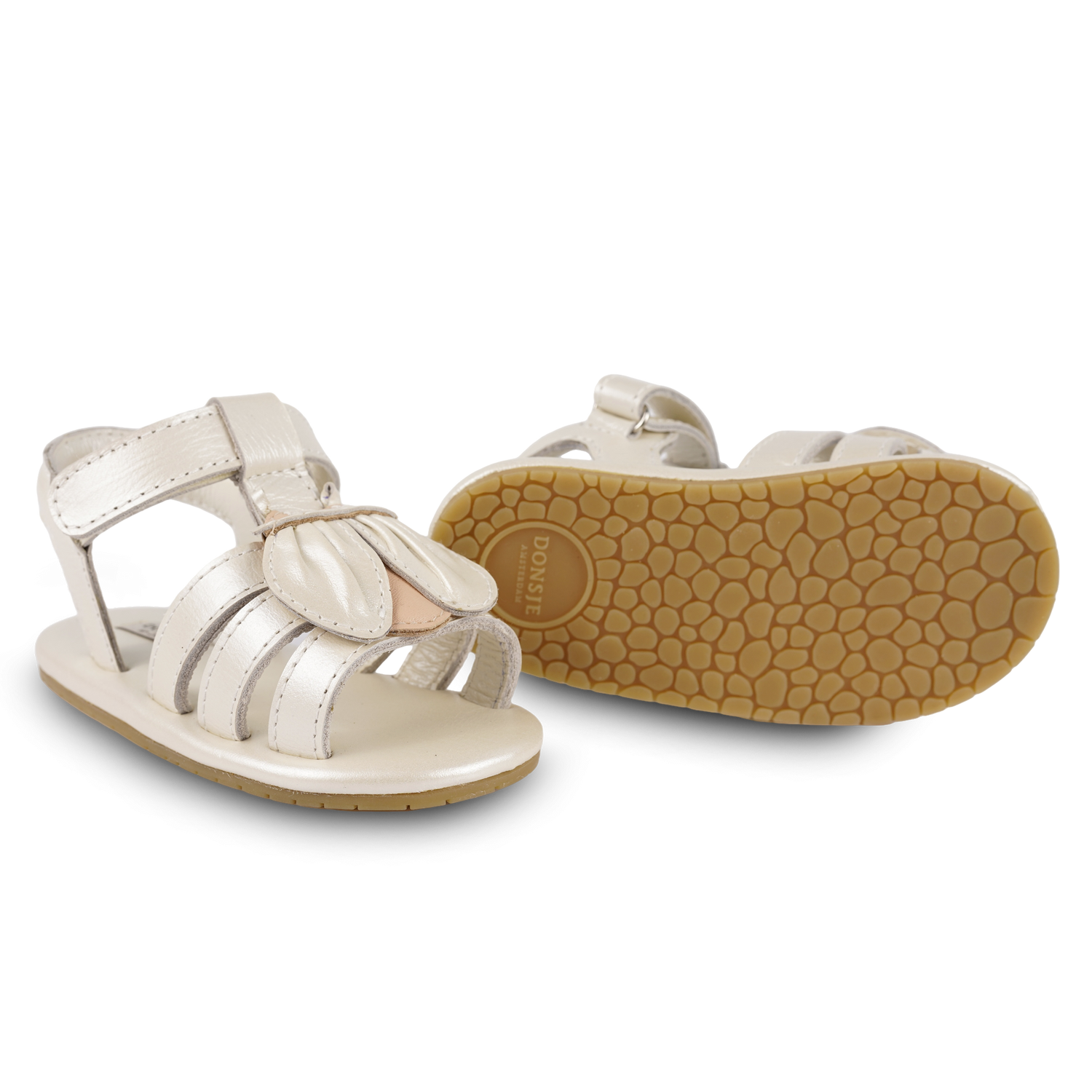 Tuti Sky Sandals | Golden Beetle | Off White Metallic Leather