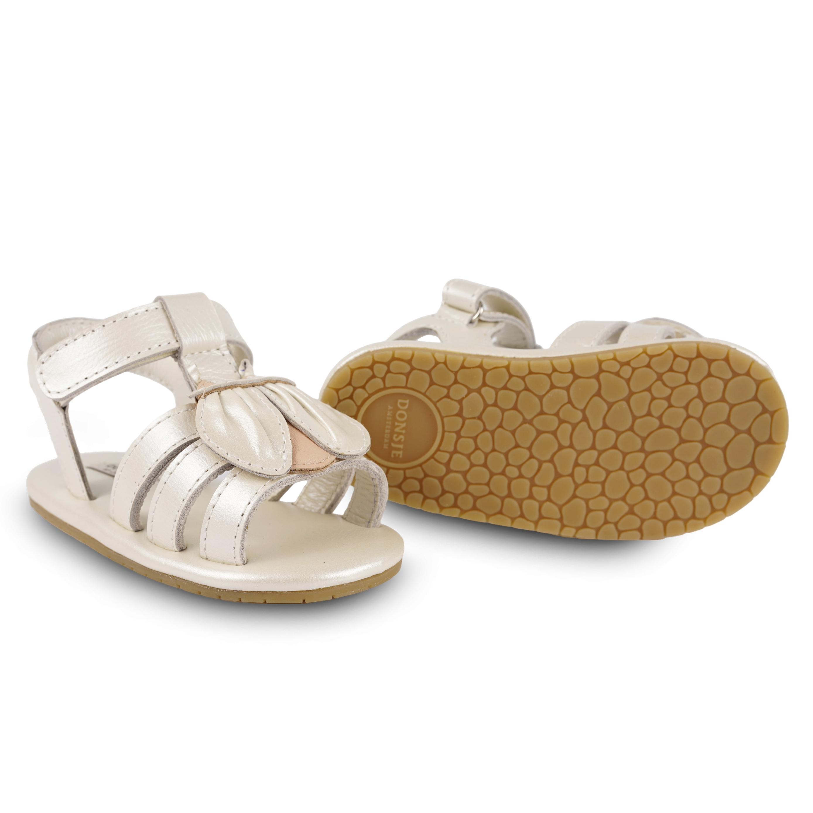 Tuti Sky Sandals | Golden Beetle | Off White Metallic Leather