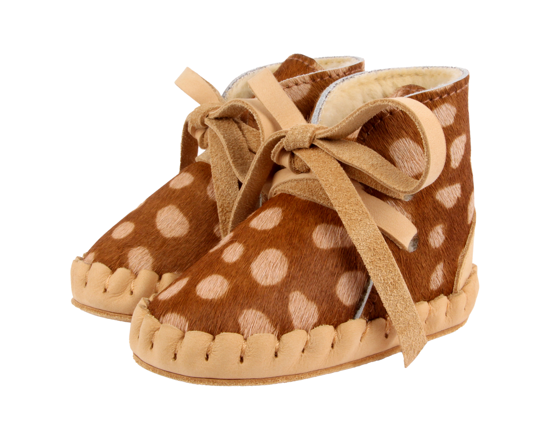 Pina Exclusive Booties | Brown Spotted Cow Hair