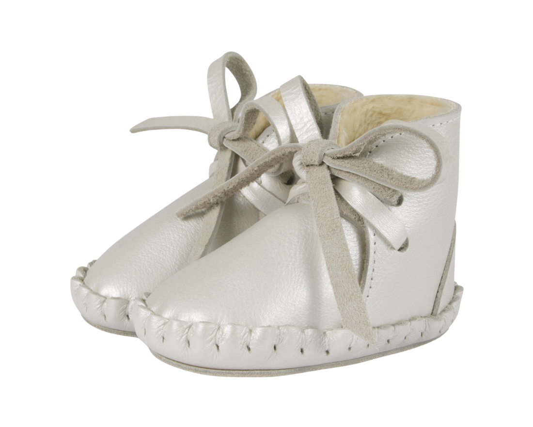 Pina Exclusive Booties | Off White Metallic Leather