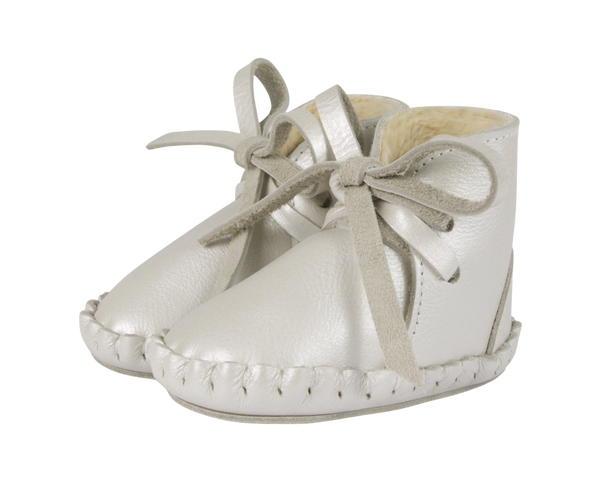 Pina Exclusive Booties | Off White Metallic Leather