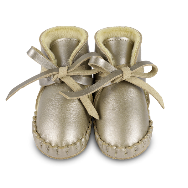 Pina Exclusive Booties | Champagne Metallic Leather