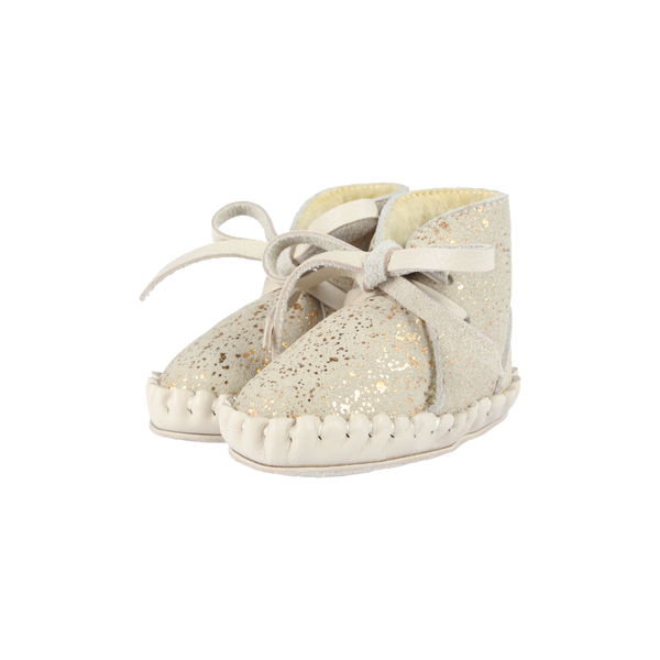 Pina Exclusive Booties | Cream Metallic Suede