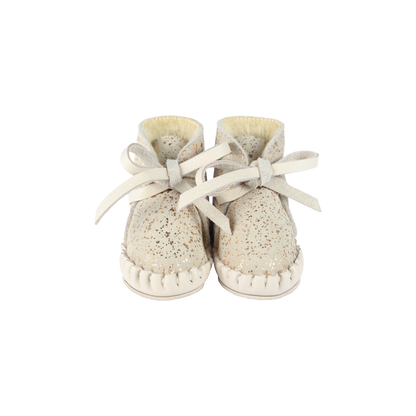 Pina Exclusive Booties | Cream Metallic Suede