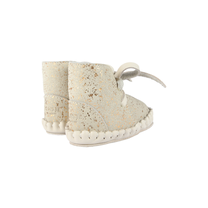 Pina Exclusive Booties | Cream Metallic Suede