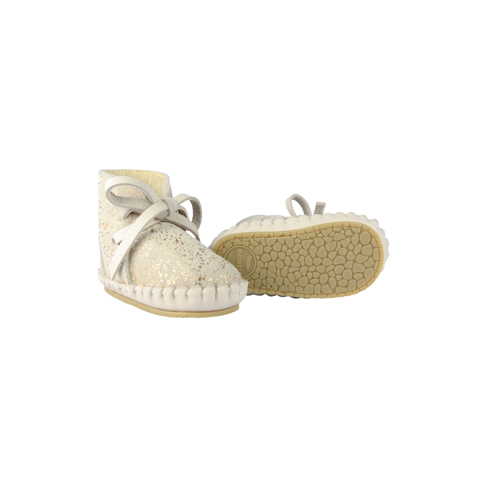 Pina Exclusive Booties | Cream Metallic Suede