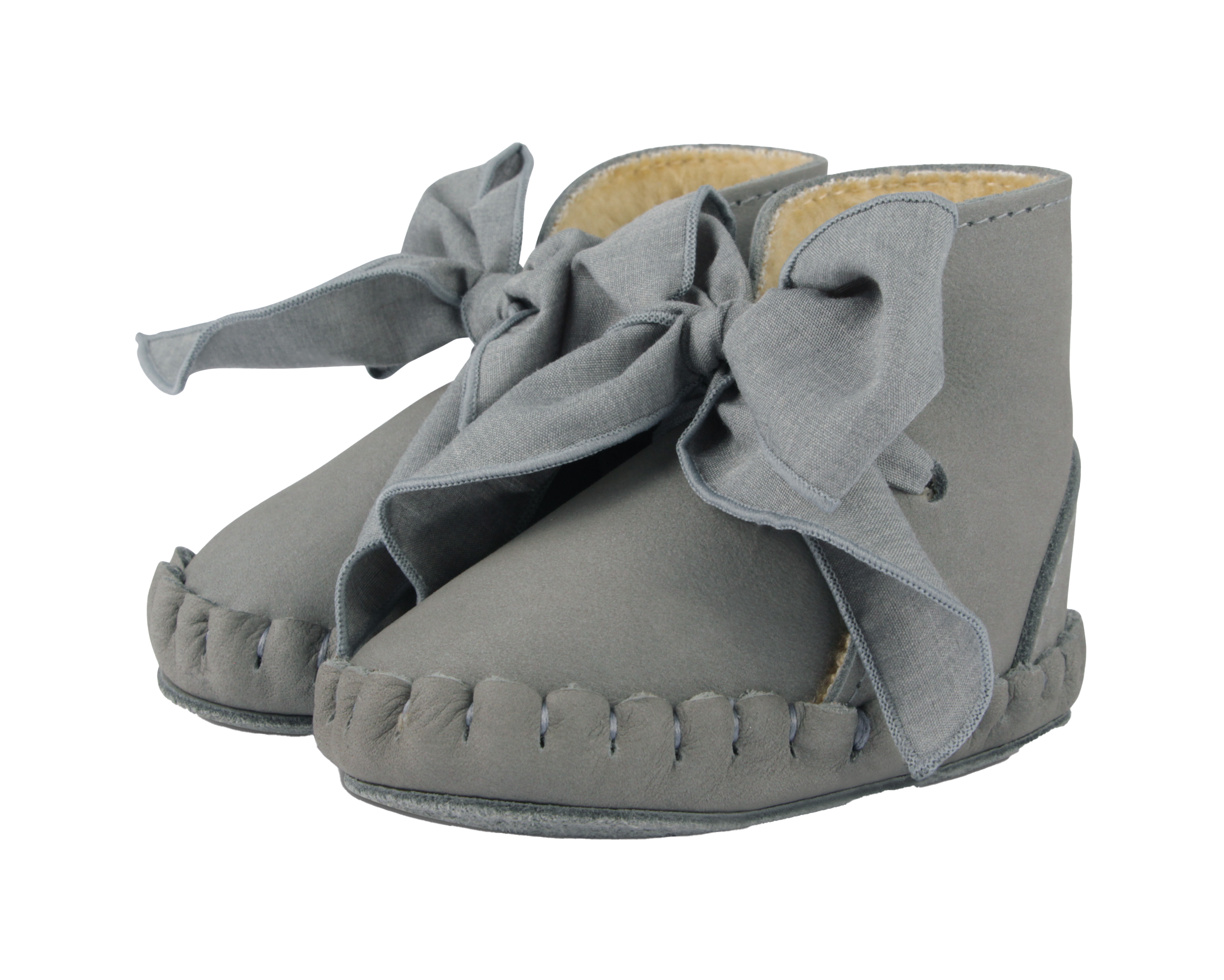 Pina Organza Booties | Grey Nubuck + Grey Cotton