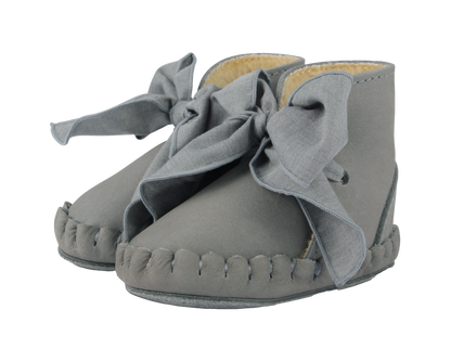 Pina Organza Booties | Grey Nubuck + Grey Cotton